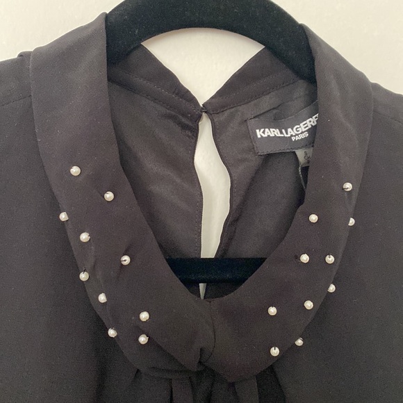 Karl Lagerfeld new with tags sleeveless pearl blouse size small - Picture 3 of 8